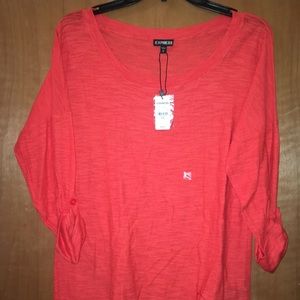 Express Thin Sweater NWT Large Orange